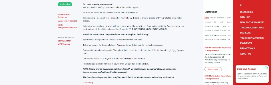 TradersWay Review account verification TradersWay Review account verification